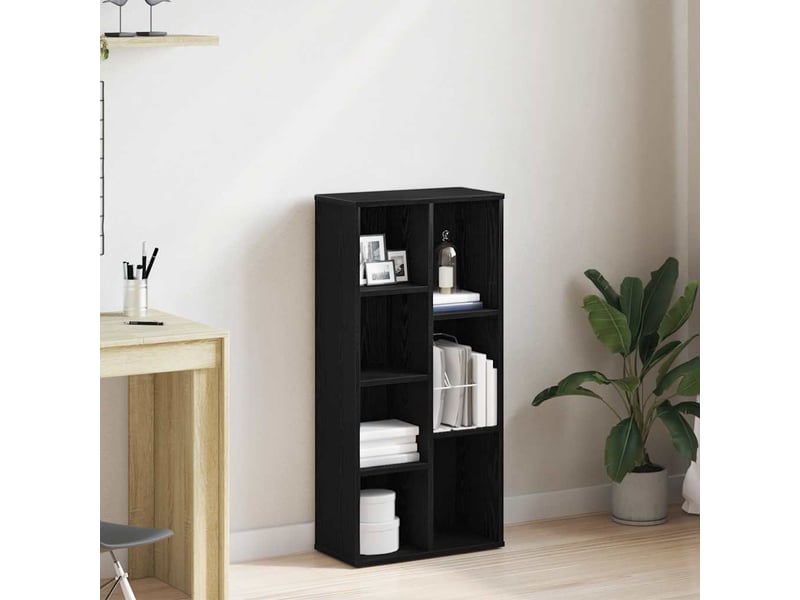  Bibliothèque, meuble de rangement salon en chêne noir 50 x 25 x 104 cm bois d'ingénierie  - Conforama B