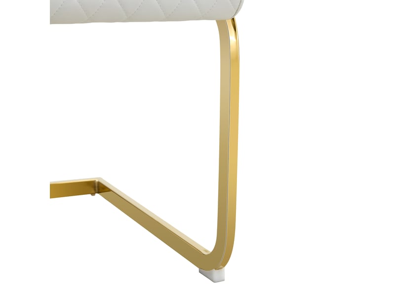  Ensemble table ronde et 2 chaises 60 cm en mdf bois foncé, blanc et doré, pour un coin repas élégant  - Conforama E