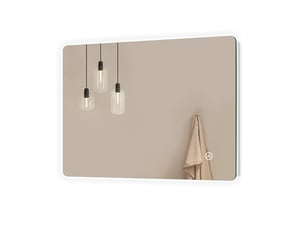 Emke miroir led salle de bain rétroéclairé  50x70 cm, interrupteur tactile, anti-buée, fonction mémoire, 3 couleurs