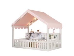 Lit cabane 90x200 cm MODFU   coloris blanc