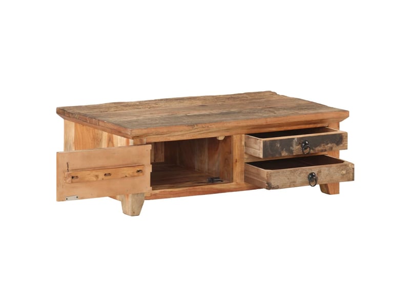  Table basse | table d'appoint salon 90x50x31 cm bois de récupération massif  - Conforama B