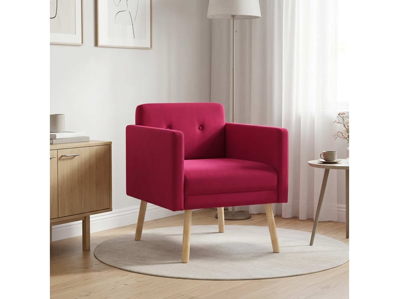 Vidaxl fauteuil d'appoint bordeaux velours - Conforama B