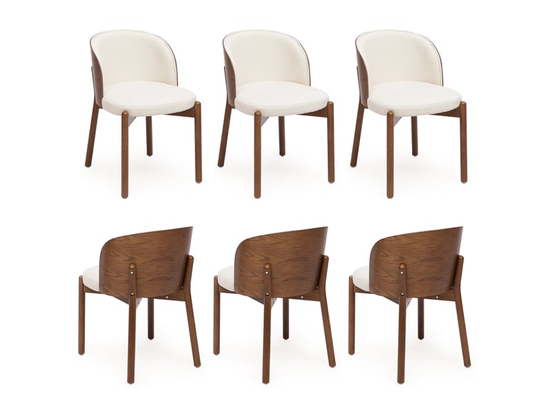 Lot de 6 chaises de salle à manger 57x49x74 cm coloris noyer  - Conforama A