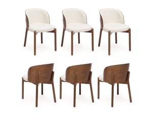 Lot de 6 chaises de salle à manger 57x49x74 cm coloris noyer