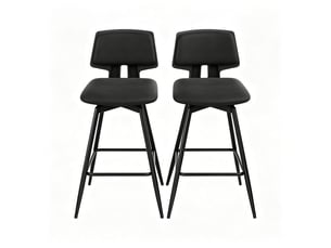 Chaise de cuisine 2 pièces assise haute dossier ergonomique style moderne