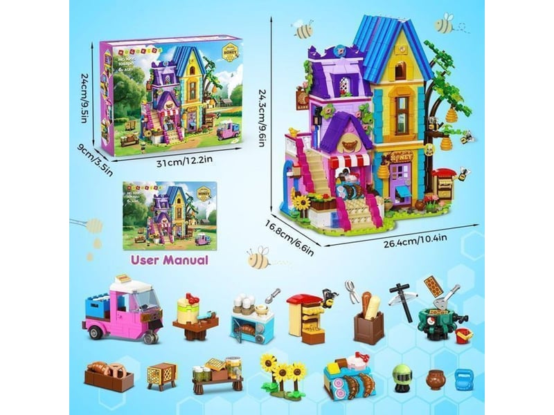  Set maison apiculture et boulangerie 1084 pieces avec lumiere led 151498_AABPQ07158_6_DROPFR - Conforama E