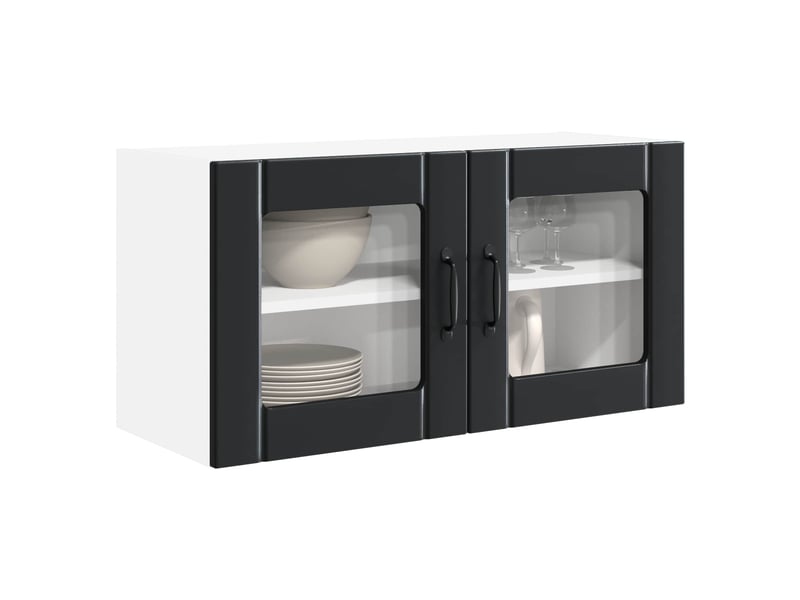 Cabinet de verre mural porto noir 80x31x40cm - Conforama C