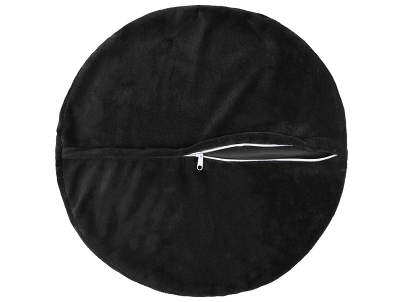 Lot de 6 housses de coussin heerlen noir ø 60 cm flanelle cf49937 - Conforama C