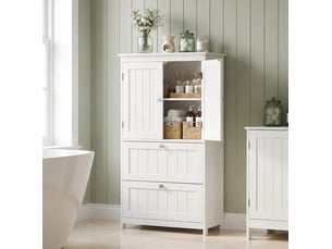 Armoire de salle de bains 60x30x110 cm sur pied mdf blanc