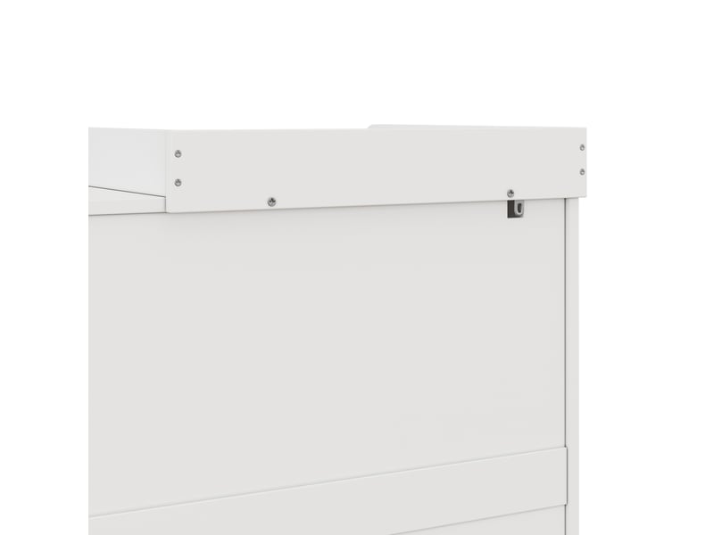  Commode à langer multifonctionnelle 114x53x92 cm avec rangement mdf naturel et blanc  - Conforama D