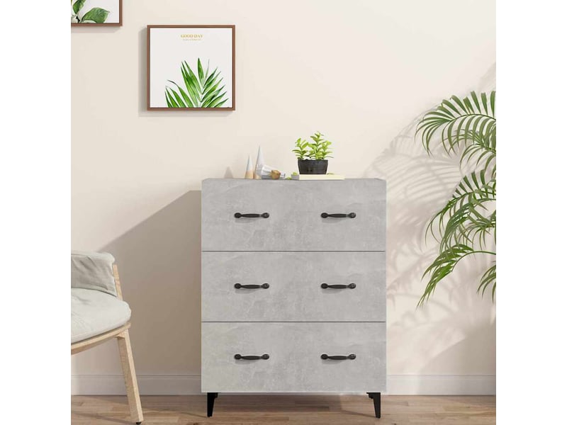  Buffet - bahut - meuble de rangement gris béton 69,5x34x90 cm bois d'ingénierie  - Conforama B