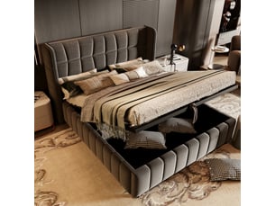 Lit coffre 180x200 cm STILVORA coloris gris
