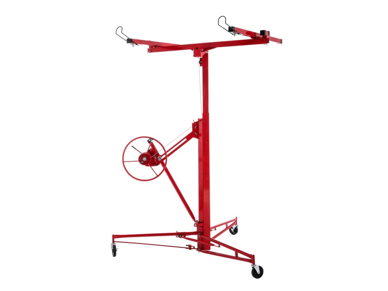  Lève-plaques pour plaques de plâtre, charge 68 kg, hauteur 140 à 350 cm, acier rouge, inclinaison 60 degrés  - Conforama B
