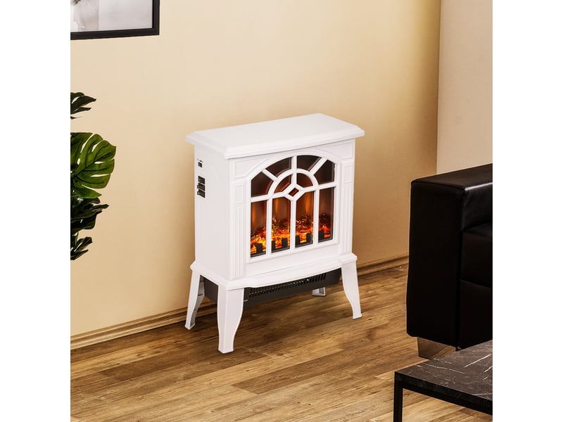  Cheminée électrique décorative blanche, effet flamme led, 10002000 w, 15 à 20 m²  - Conforama D