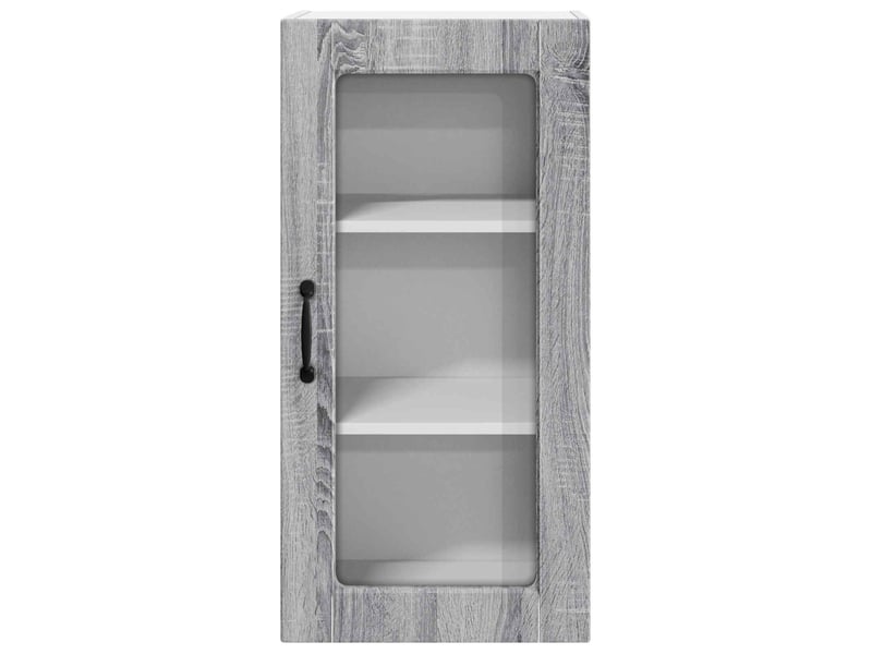  Meuble mural de cuisine, cabinet en verre mural sonoma gris 40x31x80cm  - Conforama E