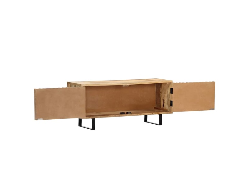  Meuble tv - banc tv - meuble de rangement 90x30x40 cm bois de manguier massif  - Conforama E