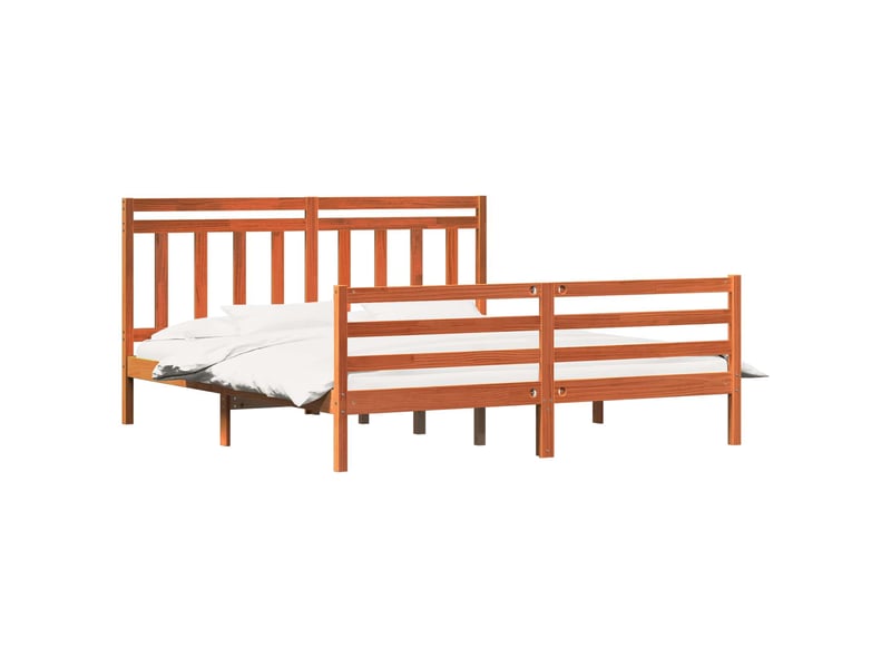  Lit double- lit adulte -  cadre de lit avec tête de lit  marron 180 x 200 cm  - Conforama A