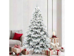 Sapin de noël, arbre de noël artificiel avec 300 led blanc 210 cm pe et pvc cf61218