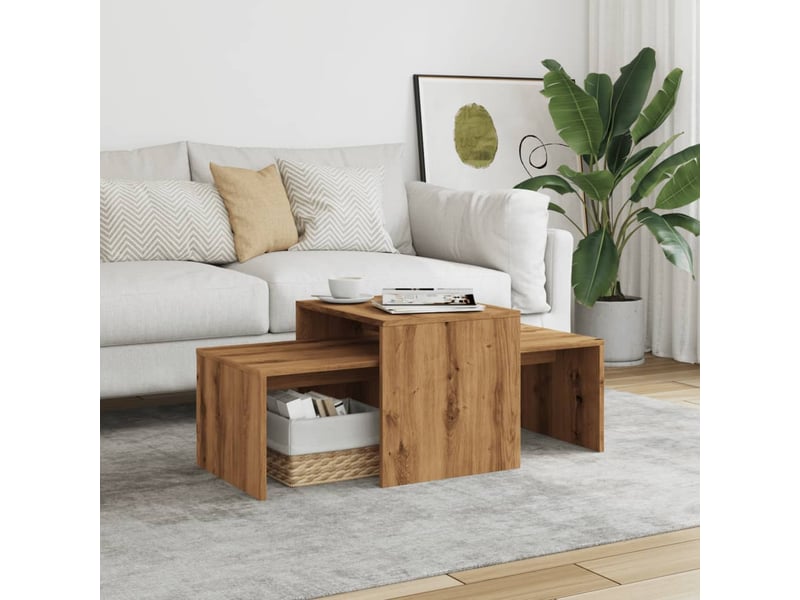  Table basse - table de salon - table à thé chêne artisanal 100x48x40 cm bois d'ingénierie  - Conforama C