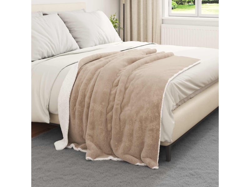  Plaid canapé camel 130x150 cm 1 kg polaire  - Conforama C