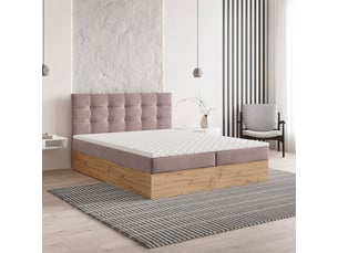 Lit avec rangement 180x200 cm <strong>MASSENO</strong> <strong></strong> coloris rose