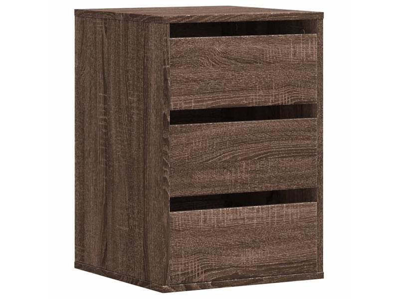  Commode chambre adulte, commode d'angle chêne marron 40x41x58 cm bois d'ingénierie  - Conforama A