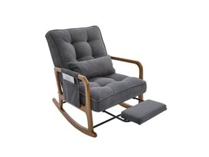 Fauteuil relax manuel <strong>OKMYHOME</strong> <strong></strong> Velours côtelé gris vendu A l'unité