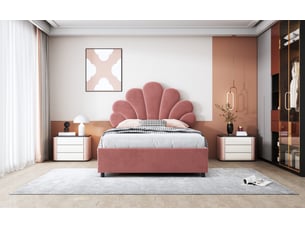 Lit coffre 90x200 cm BIQZUYA coloris rose