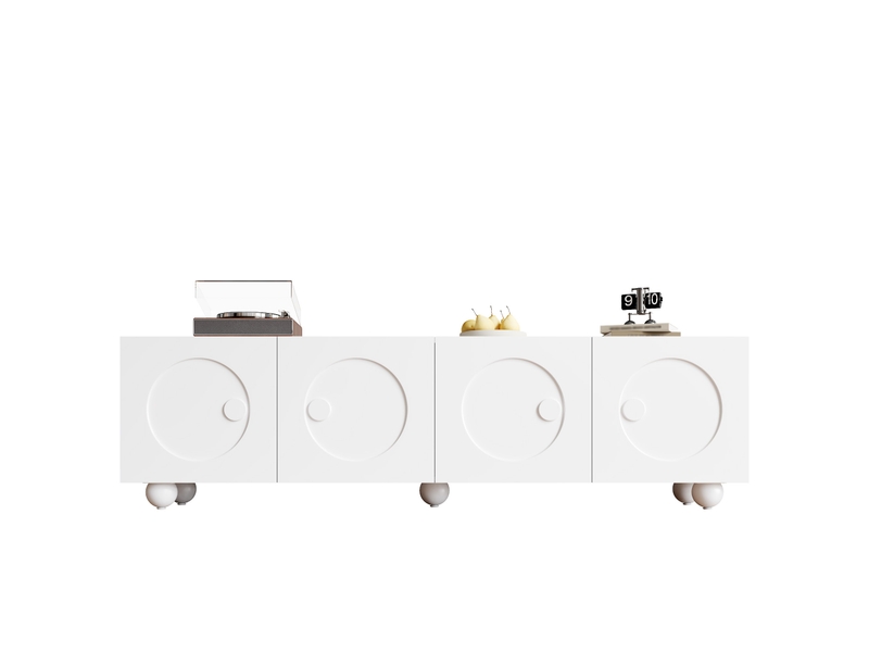  Meuble tv blanc 180,5 cm mdf meuble tv blanc - Conforama A