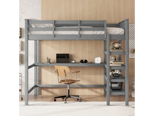 Lit mezzanine 140x200 cm <strong></strong> <strong></strong> coloris gris