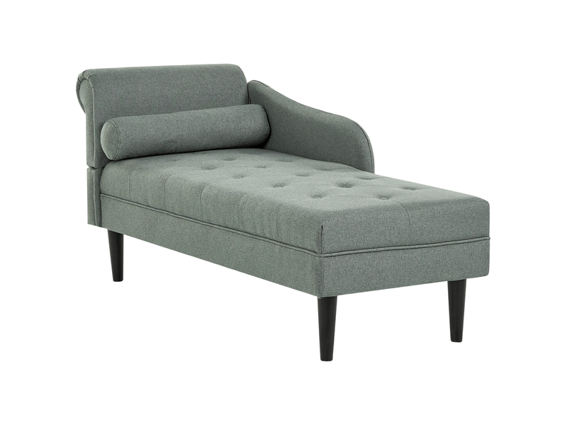 Chaise longue côté gauche yvoire tissu vert  - Conforama D