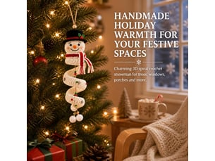 Lot de 2 kits diy crochet bonhomme de neige en spirale – pour débutants, ornements de noël à réaliser soi-même-style 2