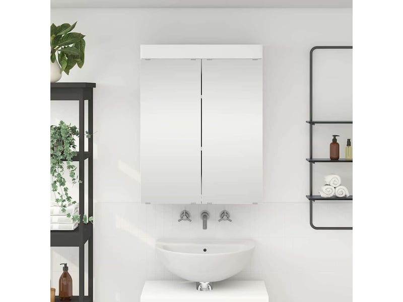 Amoire de salle de bain avec miroir, cabinet de salle de bain tulum blanc cf64959 - Conforama B