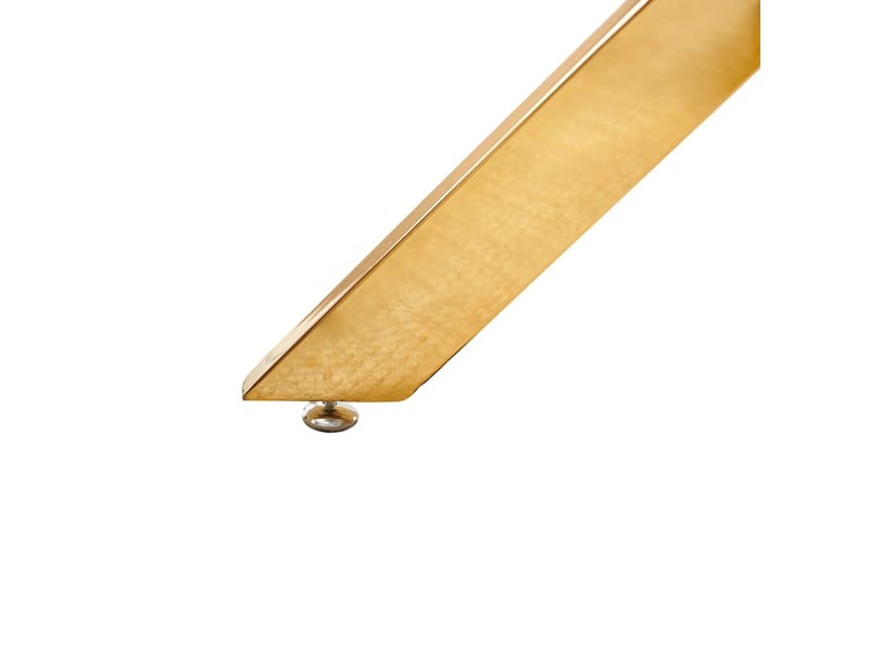  Table à manger ronde ø80 cm, h75 cm, plateau verre trempé, pieds métal croisés, style moderne doré, gain de place chic  - Conforama R