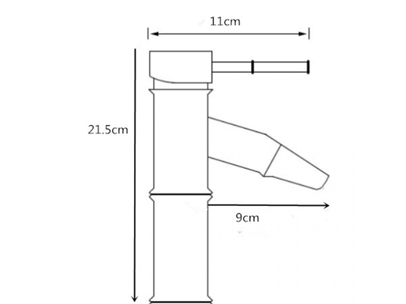  Robinet de salle de bain, mitigeur de lavabo en laiton, robinet à poignée unique en laiton antique et bambou, style court  - Conforama D
