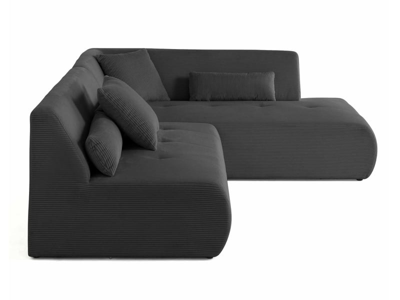  Onyx - canapé modulable d'angle droit 5 places - en velours côtelé - lisa design - gris foncé ONYX - Conforama E