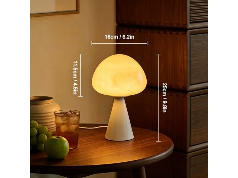  Lampe de table champignon style français – ambiance lumineuse, déco pour bureau et chevet-jaune  - Conforama B