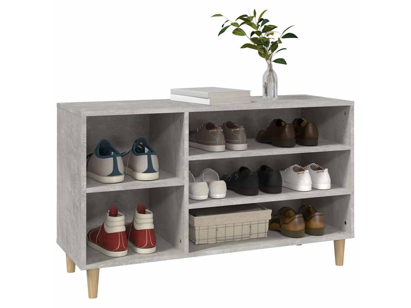  Meuble à chaussure, armoire à chaussures gris béton 102x36x60 cm bois d'ingénierie shl4355  - Conforama D