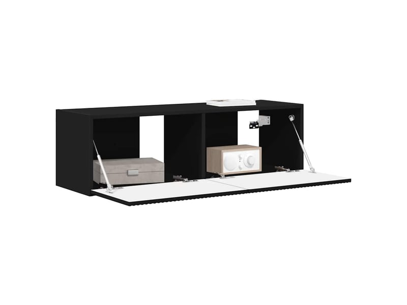  Meuble tv - banc tv - meuble de rangement mural 98 x 31 x 29,5 cm noir bois d'ingénierie  - Conforama C