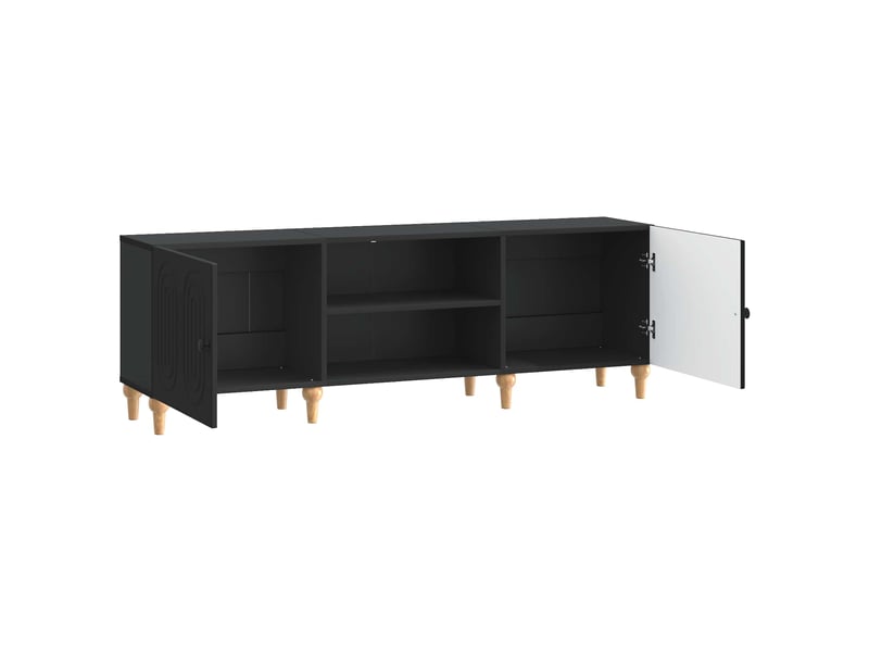  Meuble tv - banc tv - meuble de rangement 150 x 31 x 50 cm noir bois d'ingénierie  - Conforama D