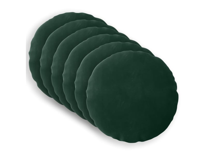 Lot de 6 coussins avec oreiller, coussins décoratifs heerlen vert foncé velours cf50946  - Conforama A