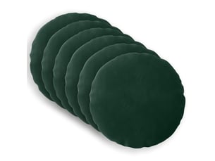 Lot de 6 coussins avec oreiller, coussins décoratifs heerlen vert foncé velours cf50946