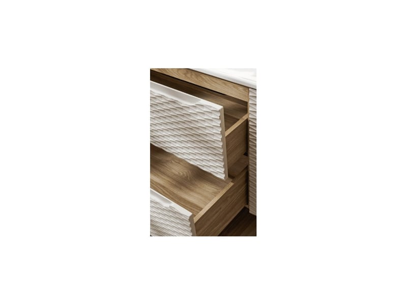 Ensemble de salle de bain yoka beige : 2 meubles sous vasque 60 cm + 2 vasques + 1 colonne et 2 meubles de rangements - Conforama C