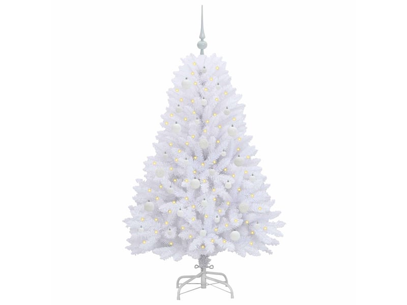  Sapin de noël - arbre de noël artificiel à branches articulées blanc 150 cm  - Conforama C