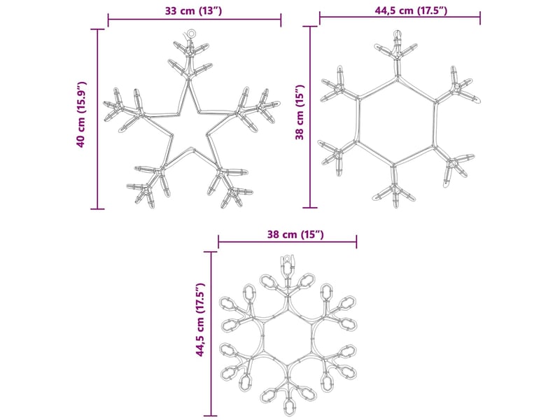  Flocon de neige de noël 252 led blanc chaud 44,5 x 38 cm pvc cf61927  - Conforama E