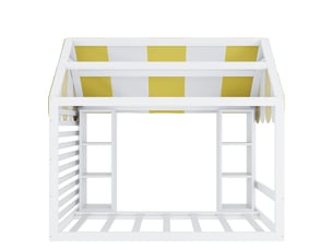 Lit simple 90x200 cm 204.5x118.7x188cm coloris blanc