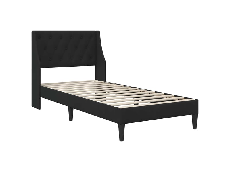  Lit simple- lit adulte -  cadre de lit avec matelas noir 100 x 200 cm velours  - Conforama C