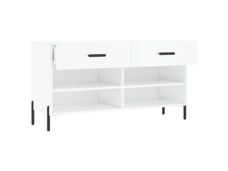  Banc à chaussures blanc brillant 102x35x55 cm bois d'ingénierie shl3169  - Conforama E