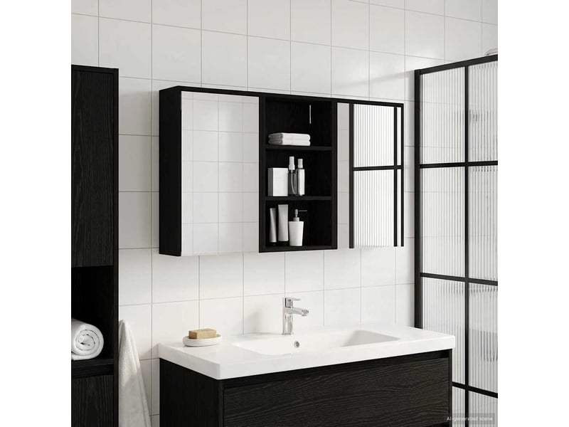  Ensemble de meubles de salle de bain 3 pcs 126x16x62.5 cm shl2652  - Conforama D