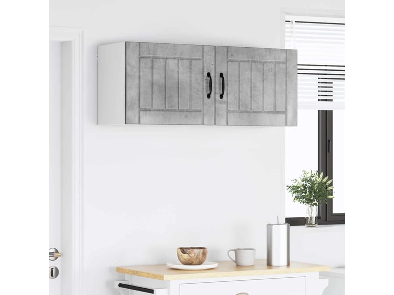  Meuble mural de cuisine | armoire de cuisine 2 pcs gris béton bois d'ingénierie shl4959  - Conforama D